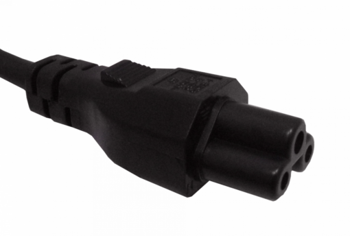 0,6mt Negro Trebol-C5-Hembra Chile-Macho Cable Poder 6A 3x0,75mm2 60cm - Imagen 2