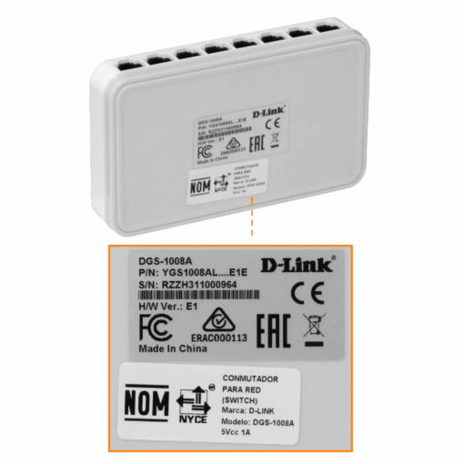 D-LINK DGS-1008A 8-1000 Gigabit Switch Desktop no-Administrable no-Rack inc5v1A - Imagen 4