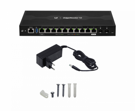 UBIQUITI ER-12 10-1000 2-SFP USB Console-RJ45 Router Opc-Rack 4x1GHz inc-24V - Imagen 4