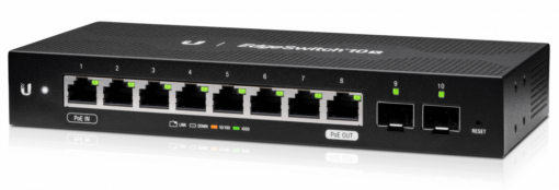 UBIQUITI ES-10X Edge 8-1000 PoE/1-in/1-out 2-SFP Admin-L2 inc24V/24W opc-Rack