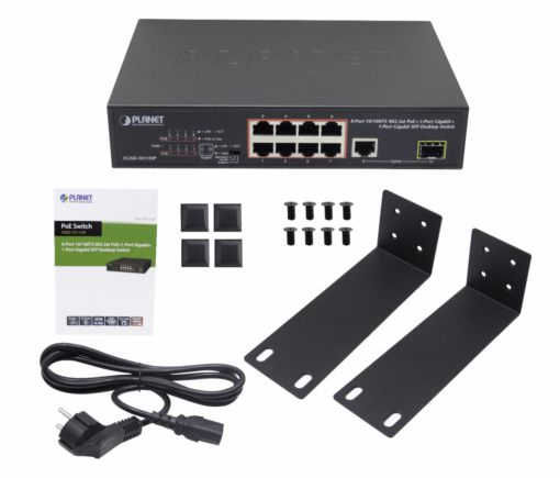 PLANET FGSD-1011HP 8-100-PoE+at 1-1000 1-SFP 120W-tot Switch no-Admin Rack19p - Imagen 4