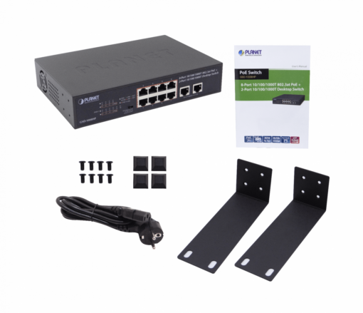 PLANET GSD-1008HP 10-1000(8-PoE+af/at) 120W-tot Switch no-Admin Rack-10p Rack-19p - Imagen 3
