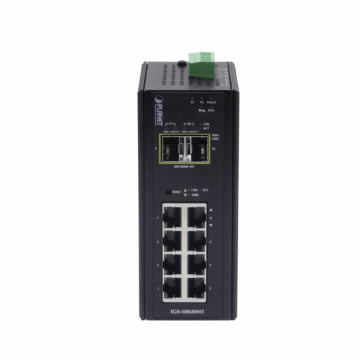 PLANET IGS-10020MT 8-1000 2-SFP Switch Industrial Admin Riel-DIN 12-48VDC 24VAC - Imagen 2