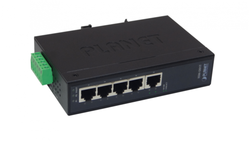 PLANET ISW-501T 5-100 Switch Industrial no-Admin Riel-DIN 12-48VDC 24VAC Dual