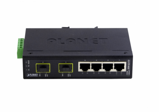 PLANET ISW-621TF 4-100 2-SFP-100 Switch Industrial no-Admin Riel-DIN 12-48VDC/24