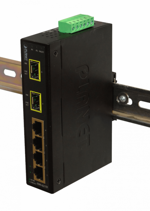 PLANET ISW-621TF 4-100 2-SFP-100 Switch Industrial no-Admin Riel-DIN 12-48VDC/24 - Imagen 6