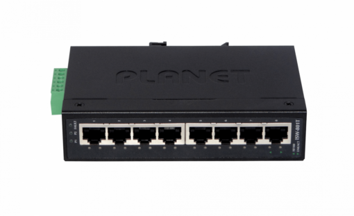 PLANET ISW-801T8-100 Switch Industrial Riel-DIN no-Admin req/12-48VDC/24VAC