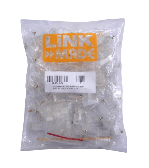 LINKMADE 100-unids p/Unifilar Cat6 UTP Conector RJ45 - Imagen 2