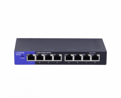 LINKSYS SE3008 8-1000 Gigabit Switch Desktop no-Admin no-Rack 169x90x27mm