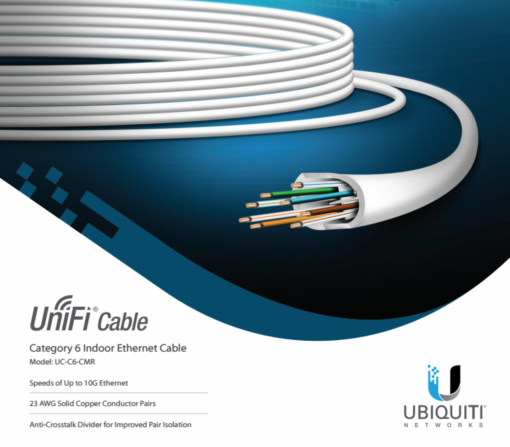 UBIQUITI UC-C6-CMR - UTP Cat6 Interior Blanco 304mt 23AWG 10Gbps CMR Caja Cable - Imagen 2