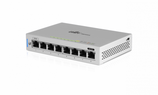UBIQUITI US8 - 8-1000 1-PoE Switch req-Server no-Rack inc-48V Plug-5,5x2,1mm