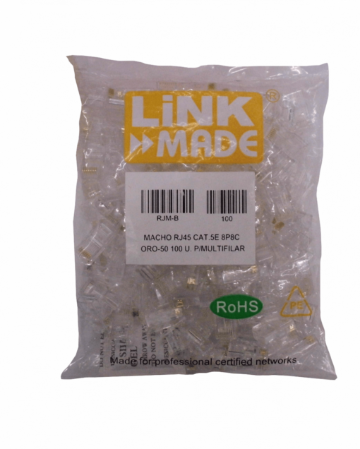 RJU-BC CAT5e Unifilar RJ45 Bolsa 100 Conectores Crimpeables - Imagen 2