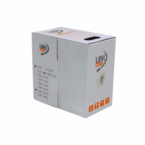 LINKCHIP 8x24AWG Gris Cat5e Interior Cable UTP Multifilar 305mt Cobre - Imagen 2
