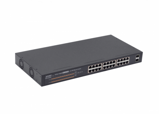 PLANET GSW-2620HP 24-1000-PoE48+af/at 220W-total 2-SFP Switch no-Admin Rack