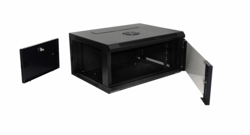 Rack Pared Mural Negro RK04-4L Laterales-Remov 4U 45cm-Fondo - Imagen 2