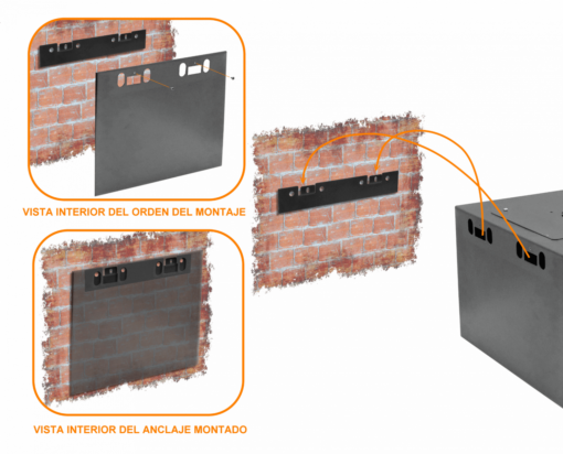 Rack Pared Mural Negro RK04-4L Laterales-Remov 4U 45cm-Fondo - Imagen 3