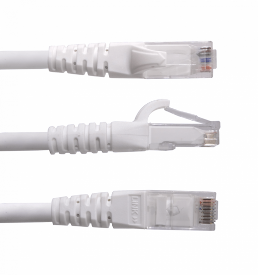CP6W-05-4 Pack 4un 50cm Cat6 U/UTP Blanco LSZH Cable Patch Inyectado Multif