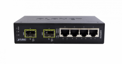 PLANET 4-1000 2-SFP Switch Industrial no-Admin Riel-DIN 12-48VDC 24VAC