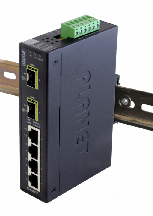 PLANET 4-1000 2-SFP Switch Industrial no-Admin Riel-DIN 12-48VDC 24VAC - Imagen 2