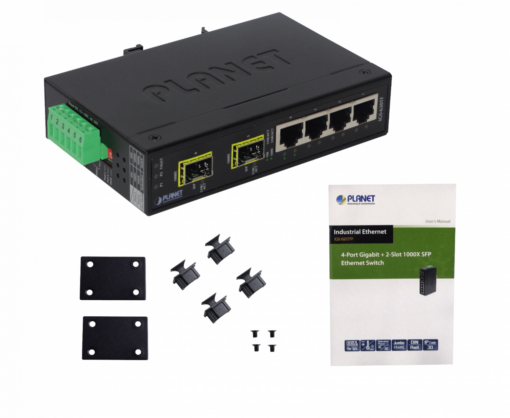 PLANET 4-1000 2-SFP Switch Industrial no-Admin Riel-DIN 12-48VDC 24VAC - Imagen 6