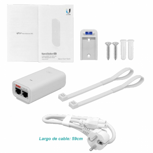 UBIQUITI 2-1000 5GHz 13dBi 25dBm PoE-in/out inc24V 2x2 airMAXac 45x45º - Imagen 5